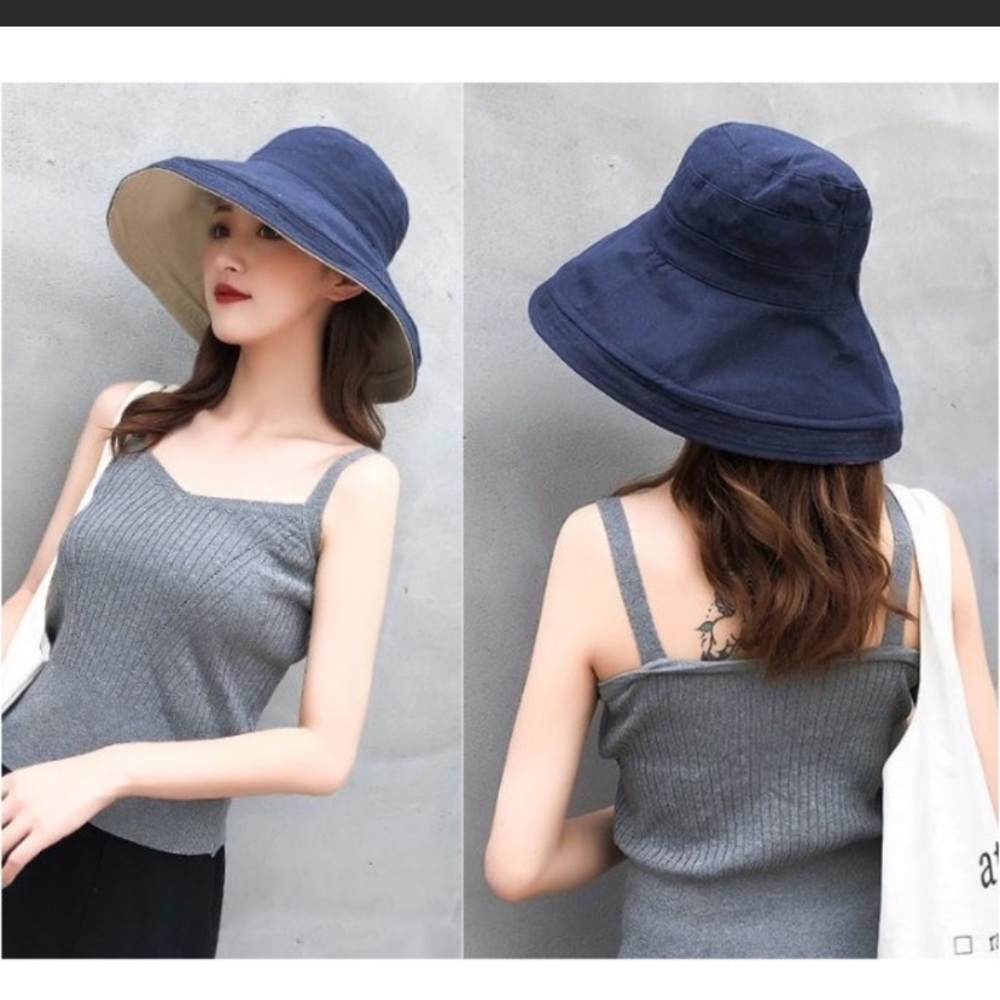 Reversible Bucket Hat Big Brim - Picture 2 of 5